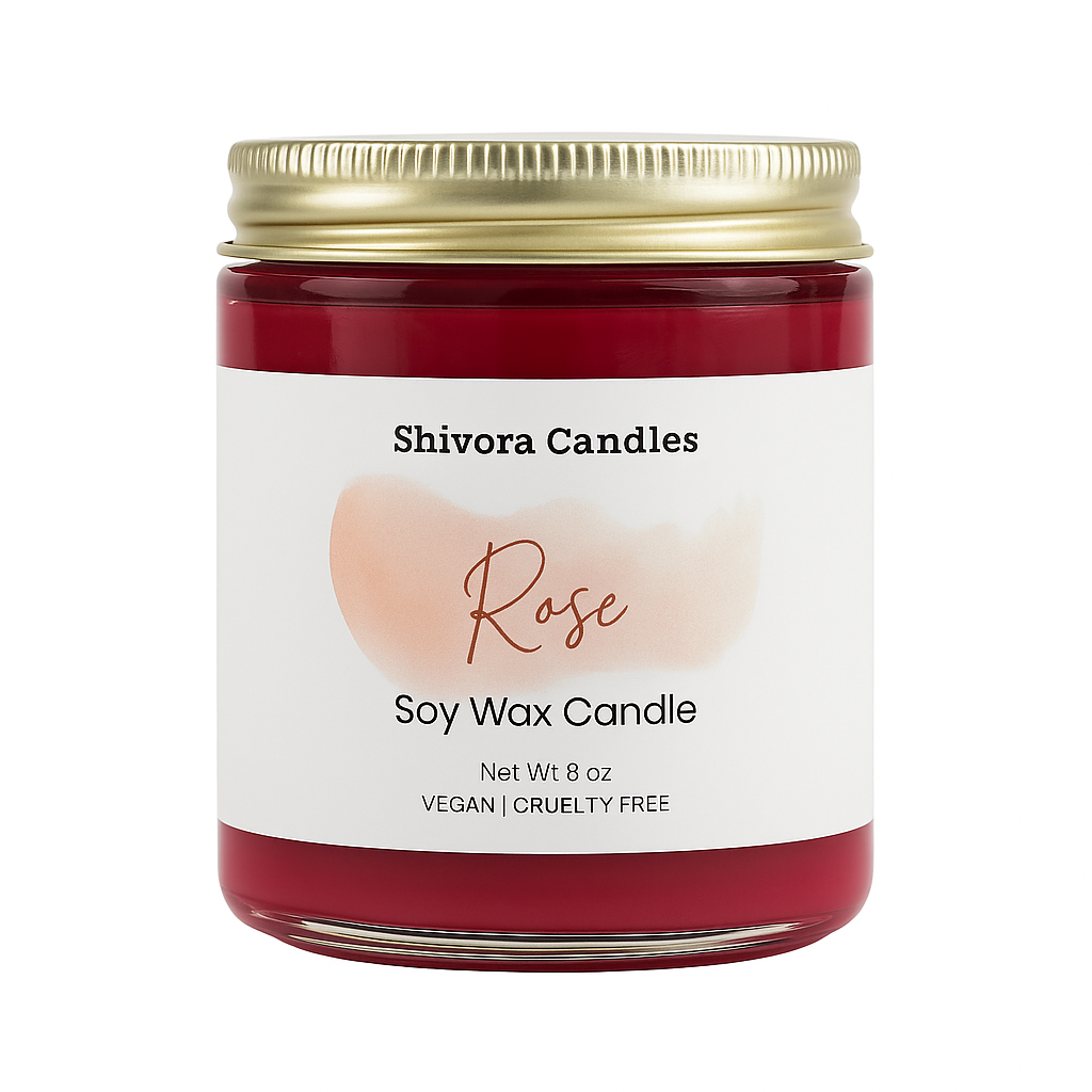 Eco-friendly soy wax candle rose fragrance